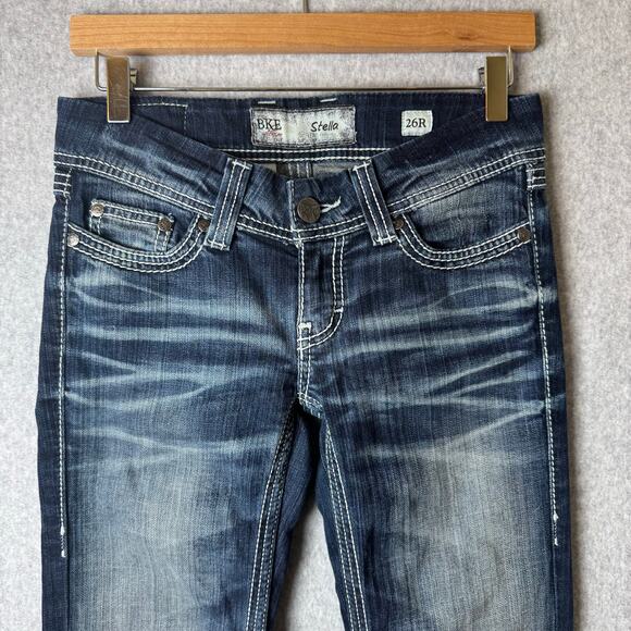 BKE Stella Bootcut Dark Wash Jeans Women’s 26 Thick Stitch Western Y2K Retro - Picture 6 of 13